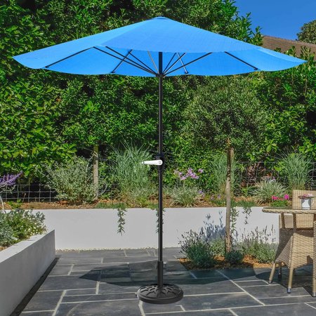 PURE GARDEN 9-Foot Patio Umbrella with Base, Brilliant Blue 50-LG1033B